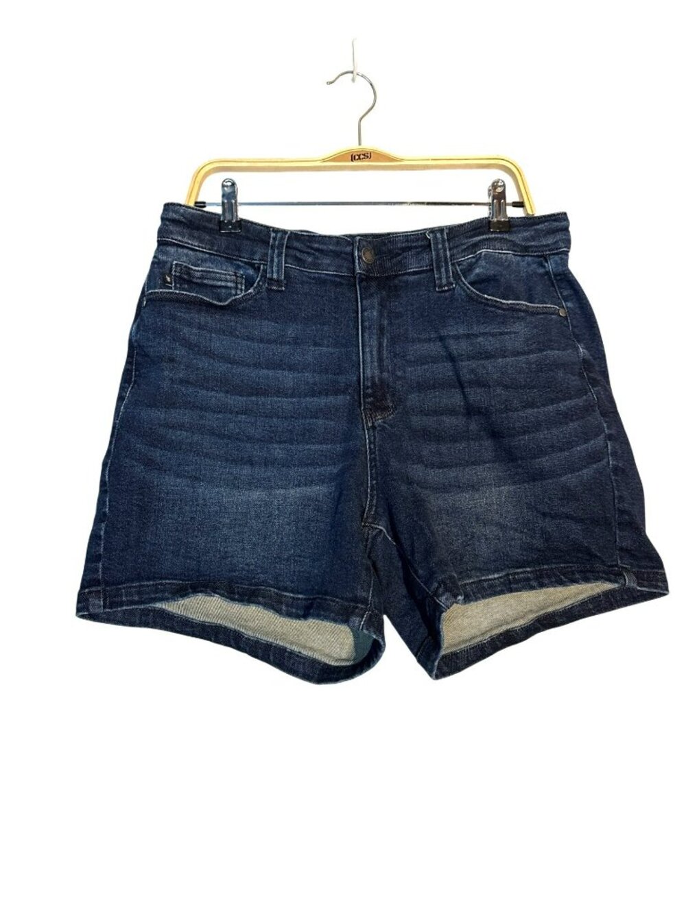 Judy Blue Dark Wash High-Rise Back Flap Pocket Shorts Size 1XL